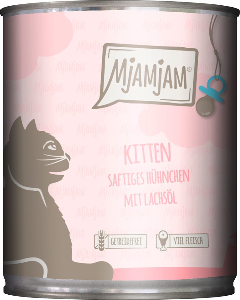 MjAMjAM Kitten 6 x 800 g - saftiges Hühnchen mit Lachsöl