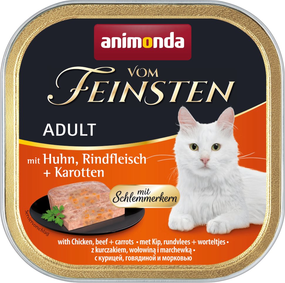 Thumbnail - animonda vom Feinsten Adult mit Schlemmerkern 6 x 100 g - Huhn, Rindfleisch & Karotten