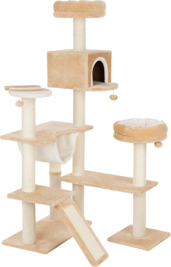 Kratzbaum Knusperhäuschen mit Leiter - beige