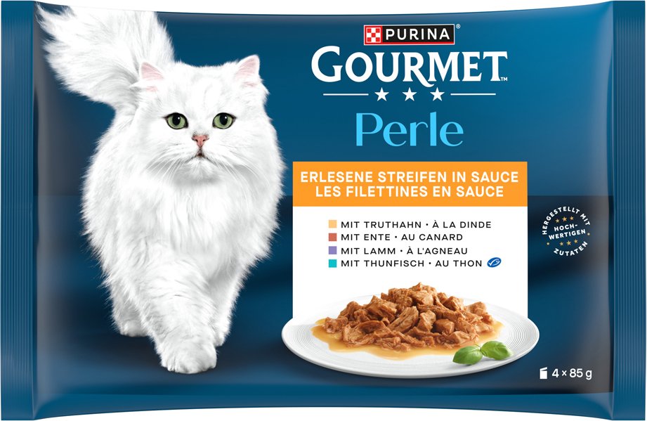 Probierpaket Gourmet Perle 4 x 85 g - Erlesene Streifen in Sauce (4 Sorten)