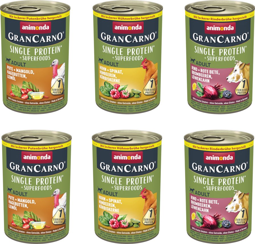 animonda GranCarno Adult Superfoods Mixpaket - 6 x 400 g
