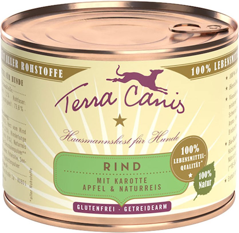 Terra Canis 6 x 200 g - Rind mit Karotte, Apfel und Naturreis