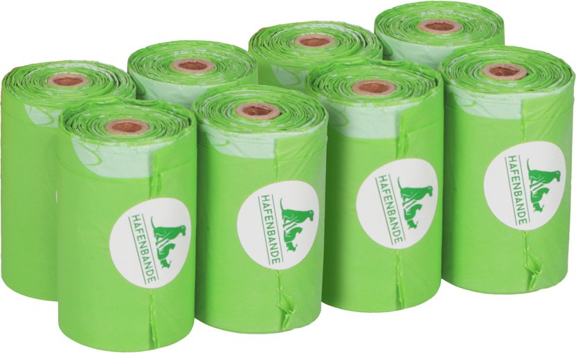 HAFENBANDE Kompostierbare Hundekotbeutel - 8 Rollen à 15 Beutel (120 Beutel)