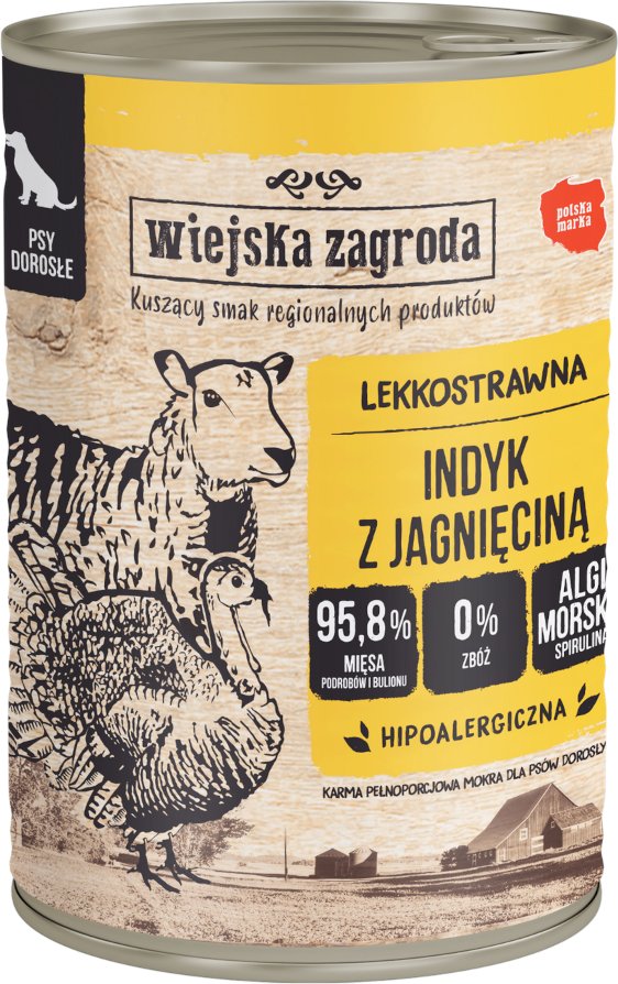 Thumbnail - Wiejska Zagroda Dog 6 x 400 g - Truthahn & Lamm