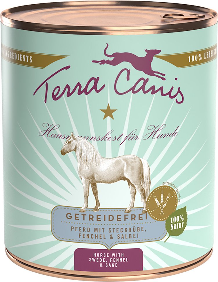 Terra Canis Getreidefrei 6 x 800 g - Pferd mit Steckrübe, Fenchel und Salbei