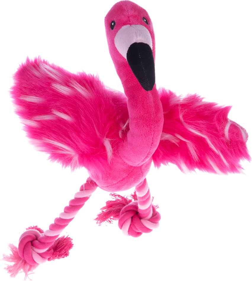 Hundespielzeug Flamingo mit Tau - 1 Stück