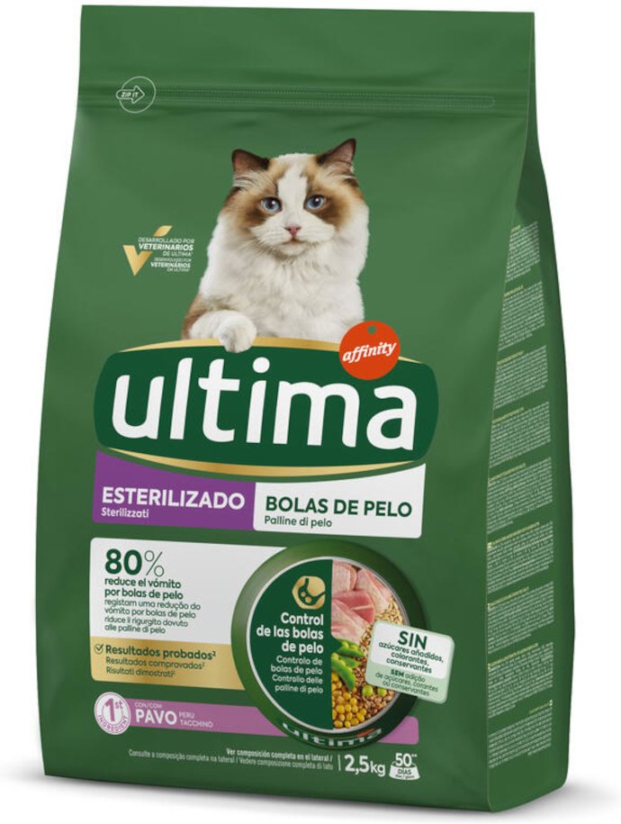 2 x 2,5 kg Ultima zum Sonderpreis! - Sterilized Adult Hairball Truthahn