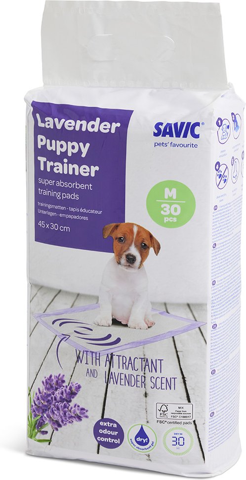 Thumbnail - Savic Puppy Trainer Pads mit Lavendelduft - Medium: L 45 x B 30 cm, 30 Stück