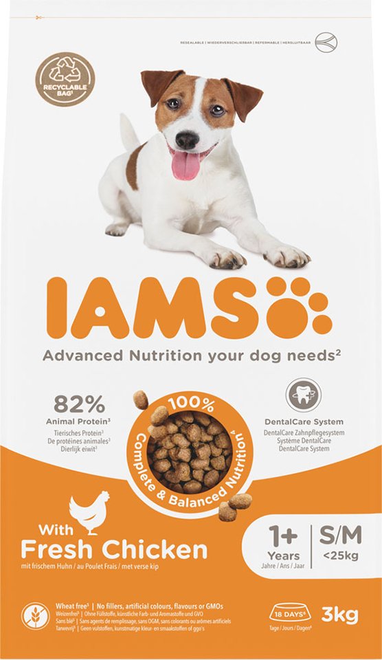 IAMS Advanced Nutrition Adult Small & Medium Dog mit Huhn - 3 kg