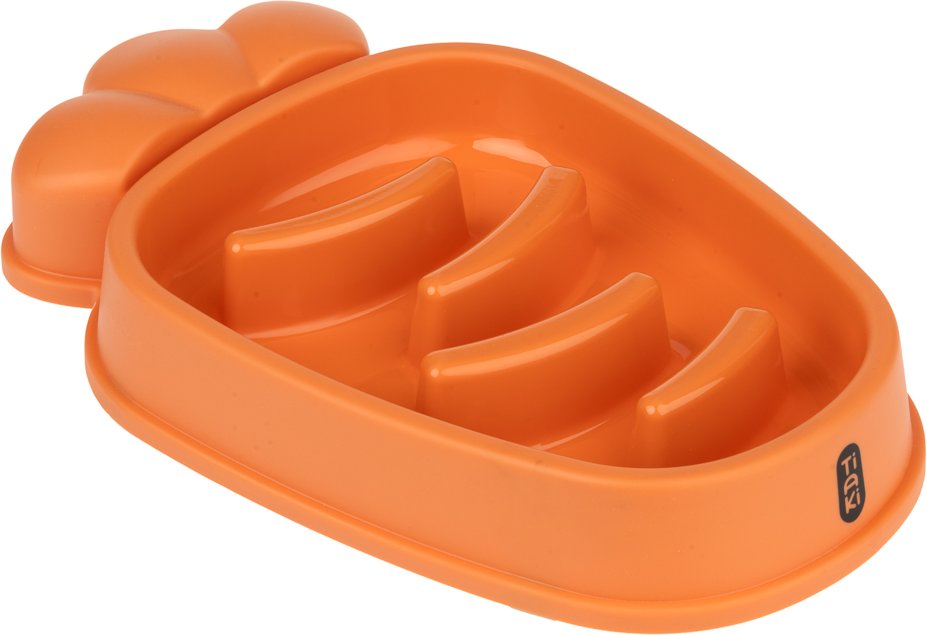 TIAKI Anti-Schling-Napf Karotte - 400 ml, L 31,5 x B 19 x H 45 cm