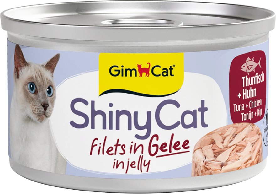 Sparpaket GimCat ShinyCat Jelly 12 x 70 g - Thunfisch & Hühnchen