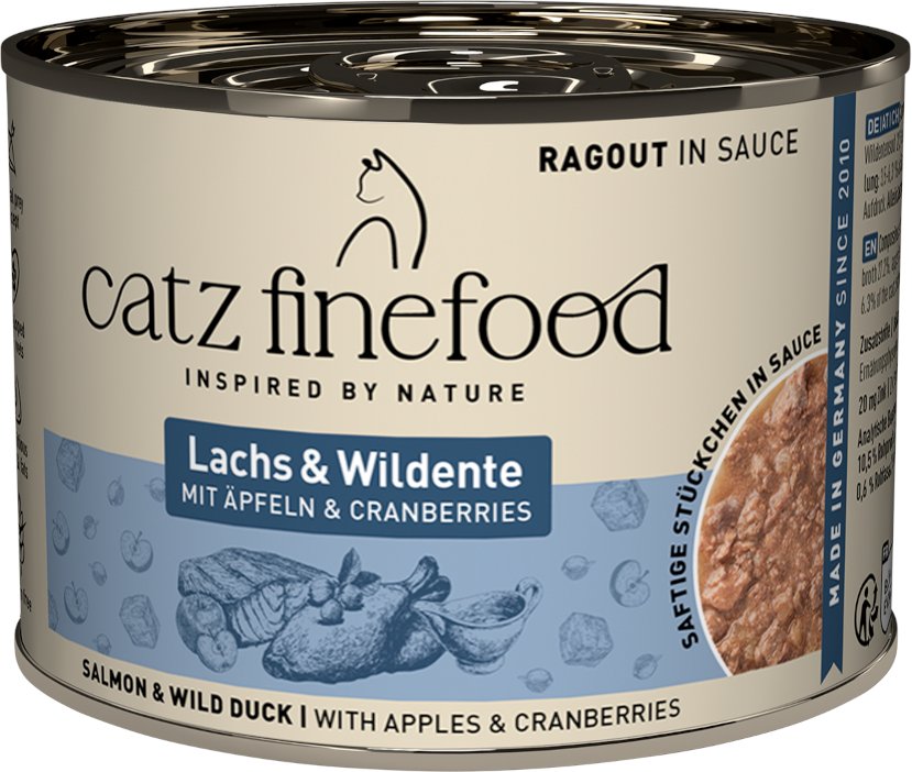 Sparpaket catz finefood Ragout 24 x 190 g - Lachs & Wildente