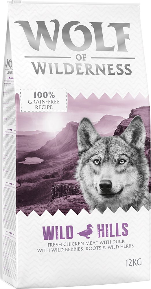 Wolf of Wilderness Adult "Wild Hills" Ente - getreidefrei - Sparpaket: 2 x 12 kg