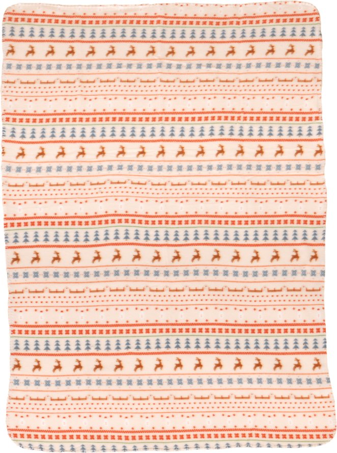TIAKI Kuscheldecke mit nordischem Wintermuster - Größe M: L 140 x B 97 cm