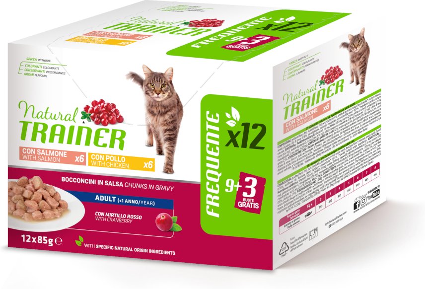 Natural Trainer Adult - 12 x 85 g Mixpaket: Huhn & Lachs