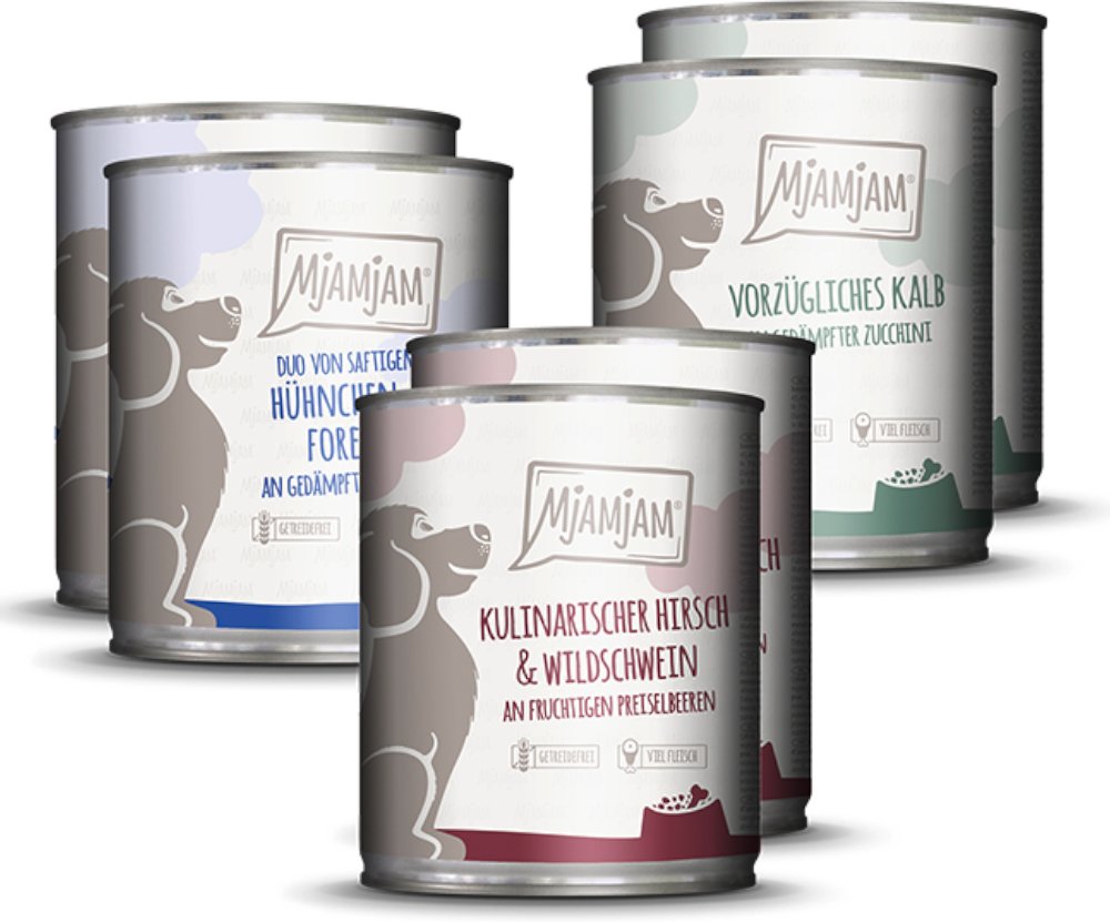 MjAMjAM Adult Hund 6 x 800 g - Mixpaket I (3 Sorten)