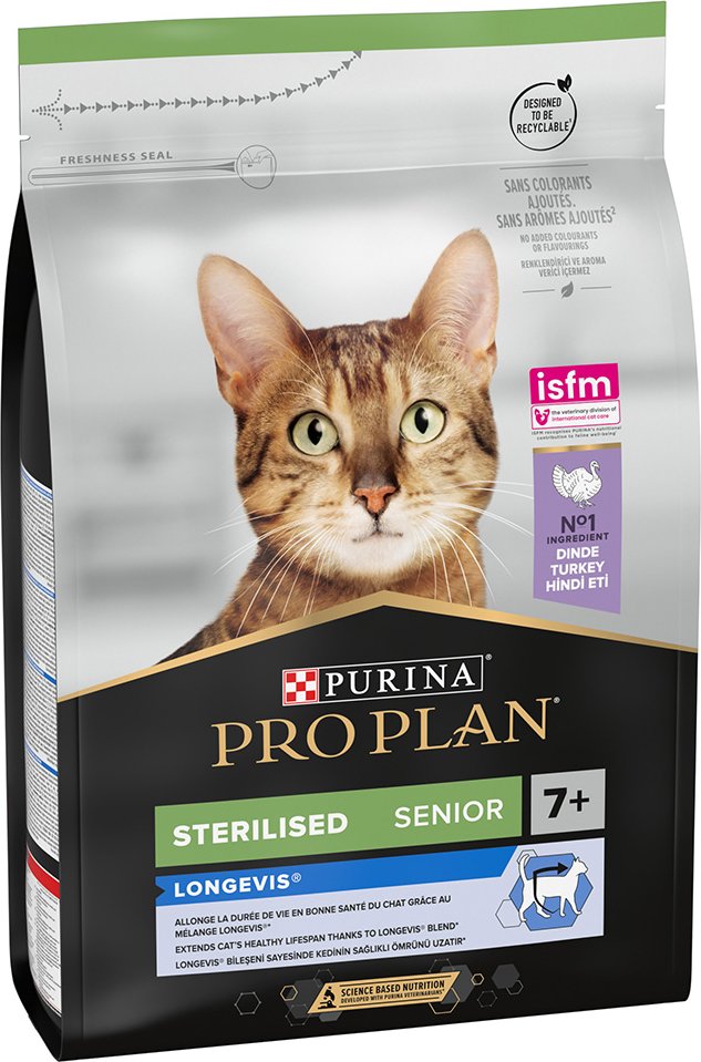 PURINA PRO PLAN Sterilised Senior 7+ Longevis Truthahn - Sparpaket: 3 x 3 kg