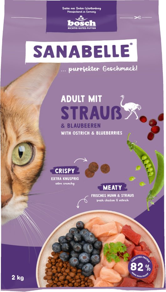 Sanabelle Adult mit Strauß & Blaubeeren - 2 kg