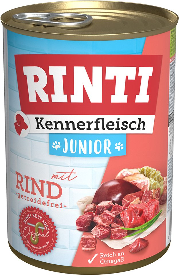 Sparpaket RINTI Kennerfleisch 24 x 400 g - Junior: Rind