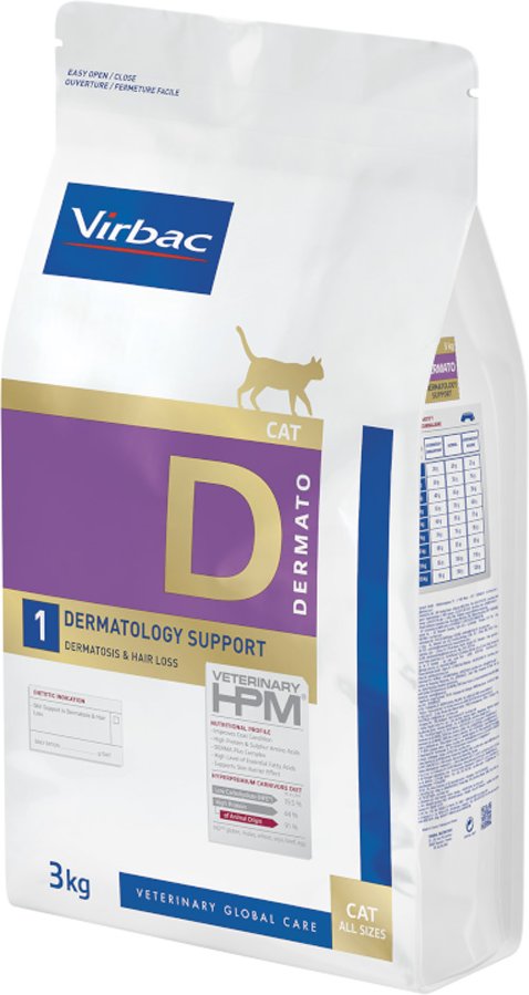 Thumbnail - Virbac Veterinary HPM Cat Dermato D1 - Sparpaket: 2 x 3 kg