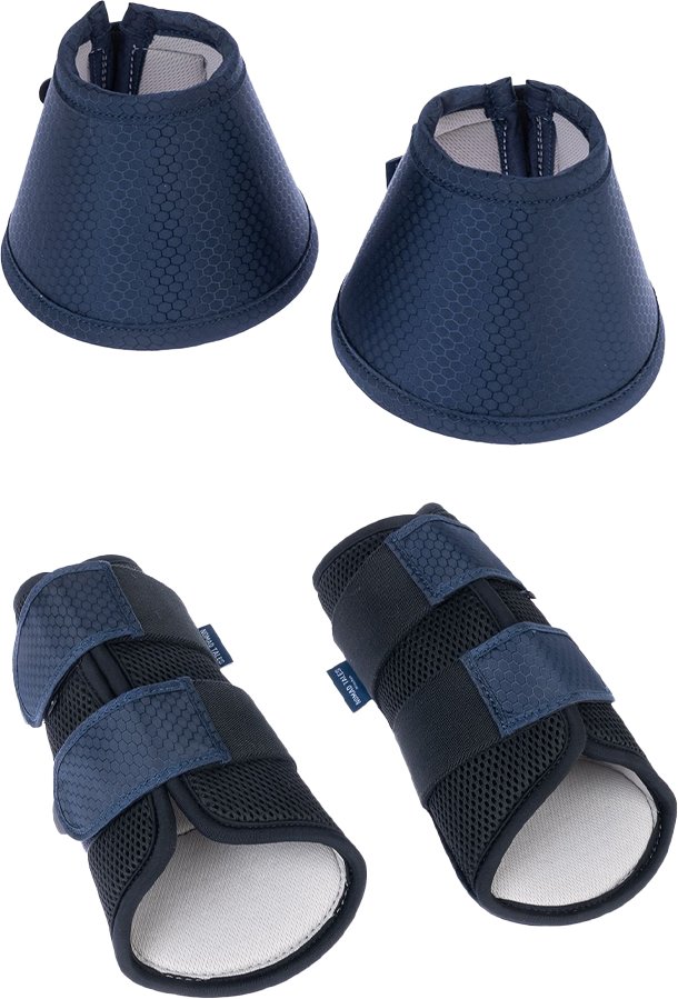 Nomad Tales Set Gamaschen & Hufglocken aus Elastan - Sparset: 2 Gamaschen & 2 Hufglocken, Größe M