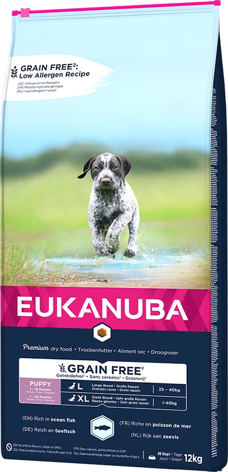 Thumbnail - Eukanuba Grain Free Puppy Large Breed mit Lachs - 12 kg