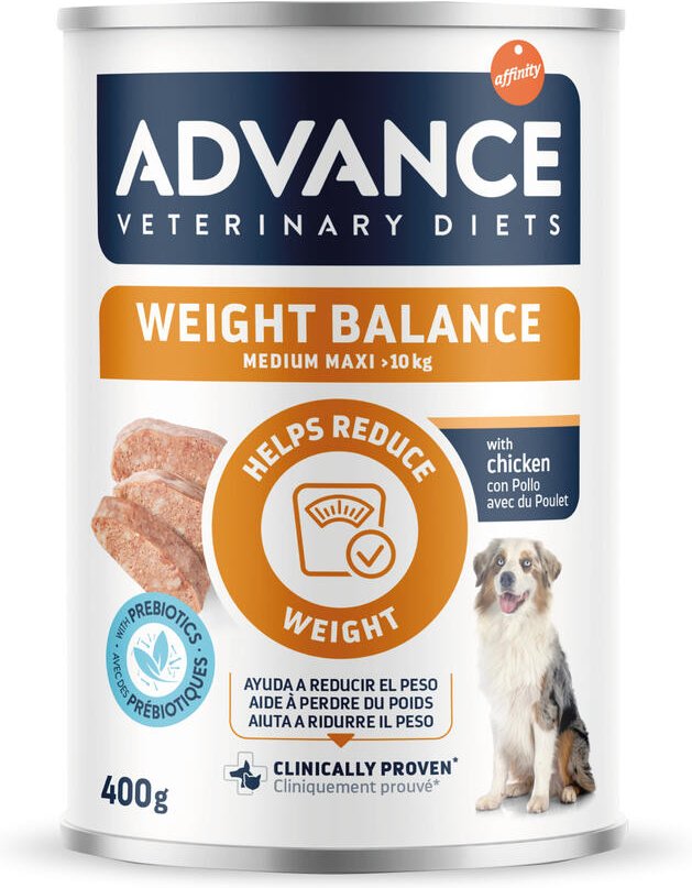 4 + 2 gratis! 6 x 400 g Advance Veterinary Diets - Weight Balance: Medium/Maxi