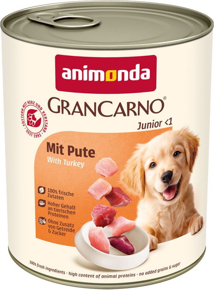 Sparpaket animonda GranCarno Original 24 x 800 g - Junior: mit Pute