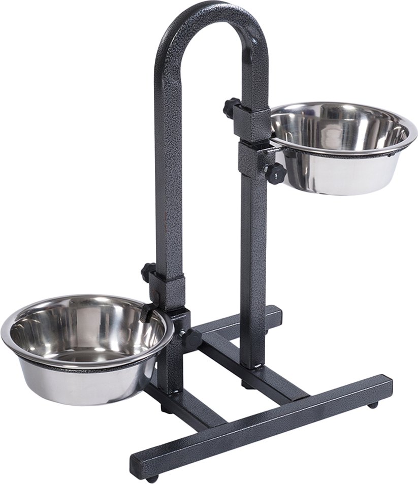 U-Hundebar inklusive 2 Edelstahlnäpfe - 2 x 1,8 l, Ø 21 cm