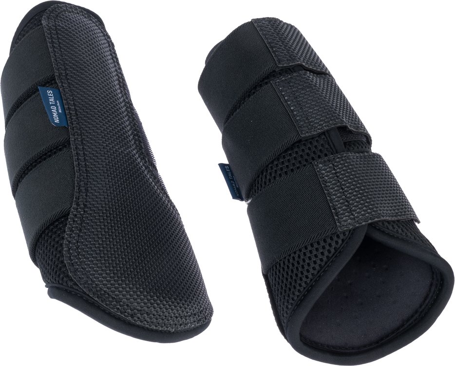 Nomad Tales Set Gamaschen & Hufglocken, schwarz - Gamaschen, Größe M (2er Set)