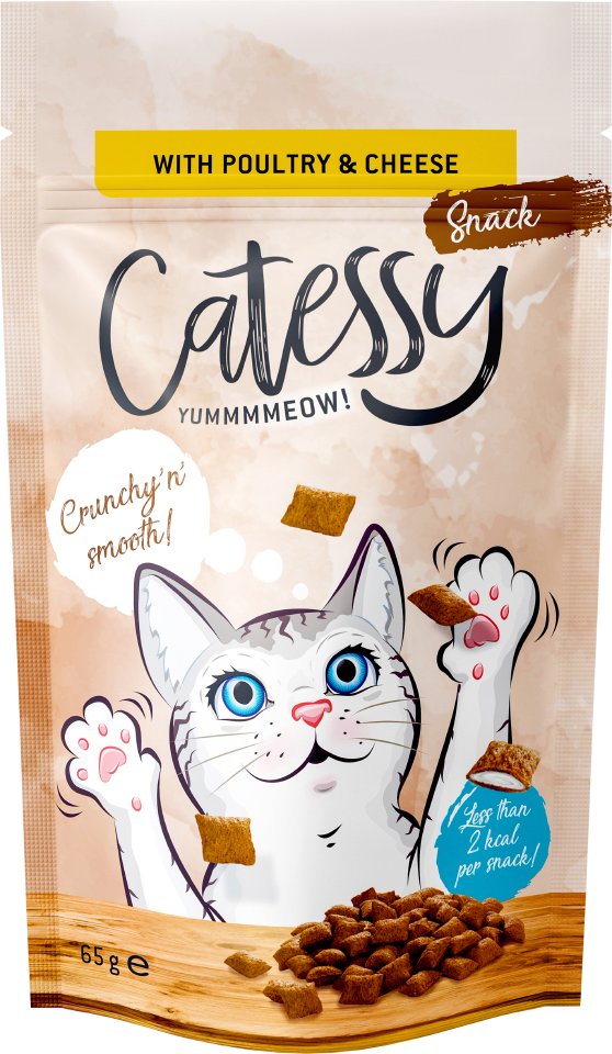 Sparpaket Catessy Knabber-Snack 5 x 65 g - mit Geflügel & Käse