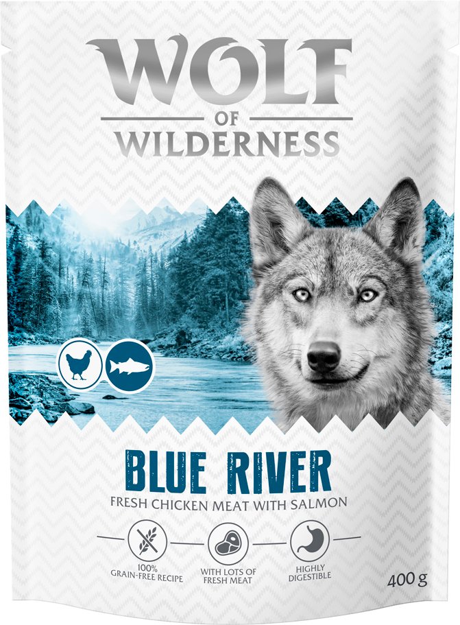 Wolf of Wilderness Adult "Blue River" Lachs - getreidefrei - 400 g Neu