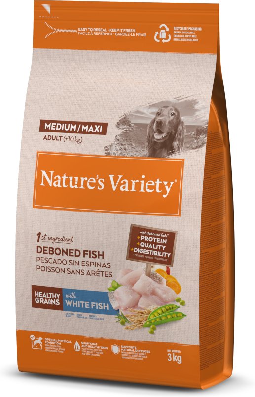 Nature's Variety Healthy Grains Adult Medium/Maxi Weißfisch - 3 kg
