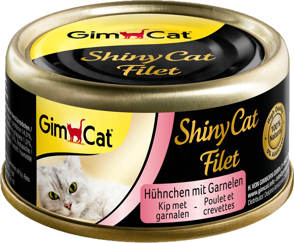 GimCat ShinyCat Filet Dose 6 x 70 g - Hühnchen & Garnelen