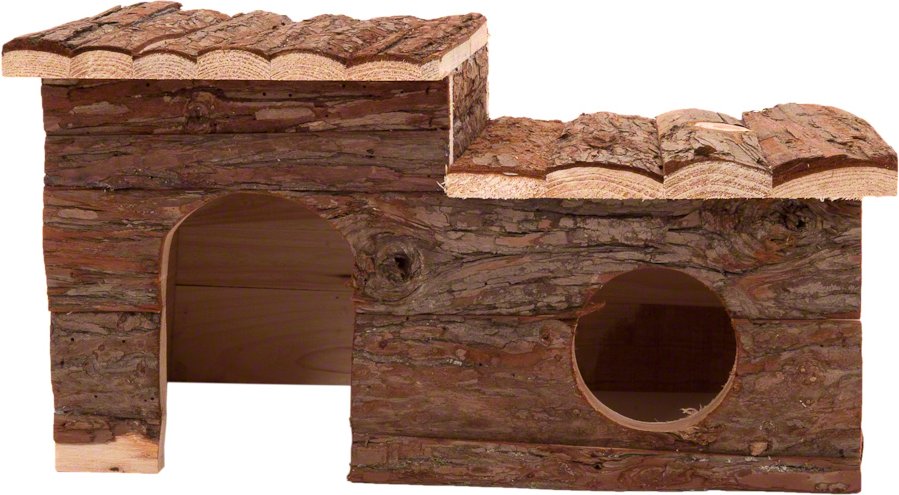 Nagerblockhaus mit Terrasse - L 43 x B 28 x H 22 cm