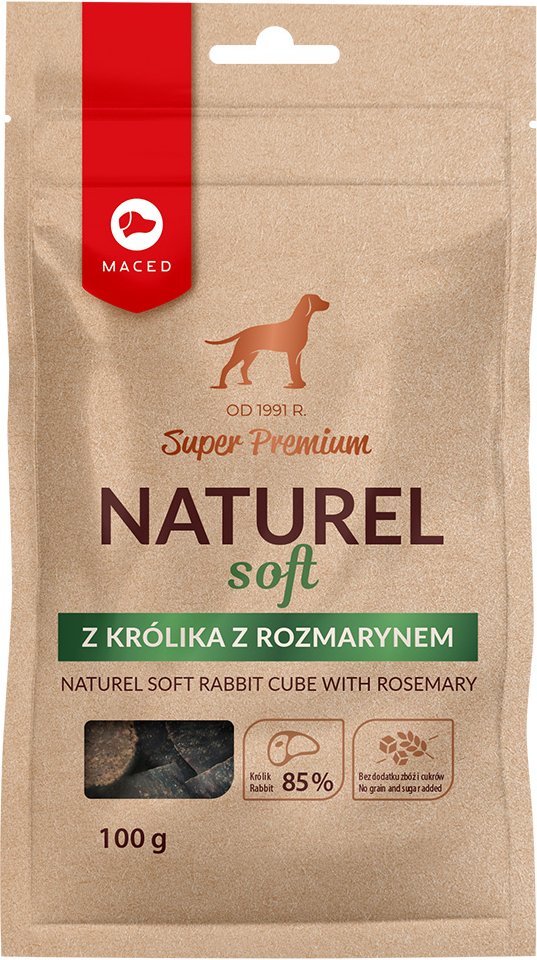 Maced Super Premium Naturel Softe Kaninchen Happen mit Rosmarin - 3 x 100 g
