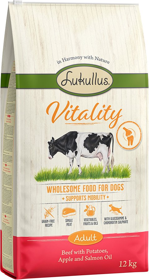 Lukullus Vitality Unterstützung der Beweglichkeit: Rind (getreidefrei) - 12 kg
