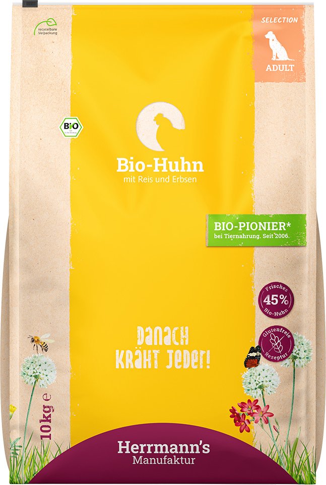 Herrmanns Bio-Huhn mit Bio-Reis & Bio-Erbsen - 10 kg