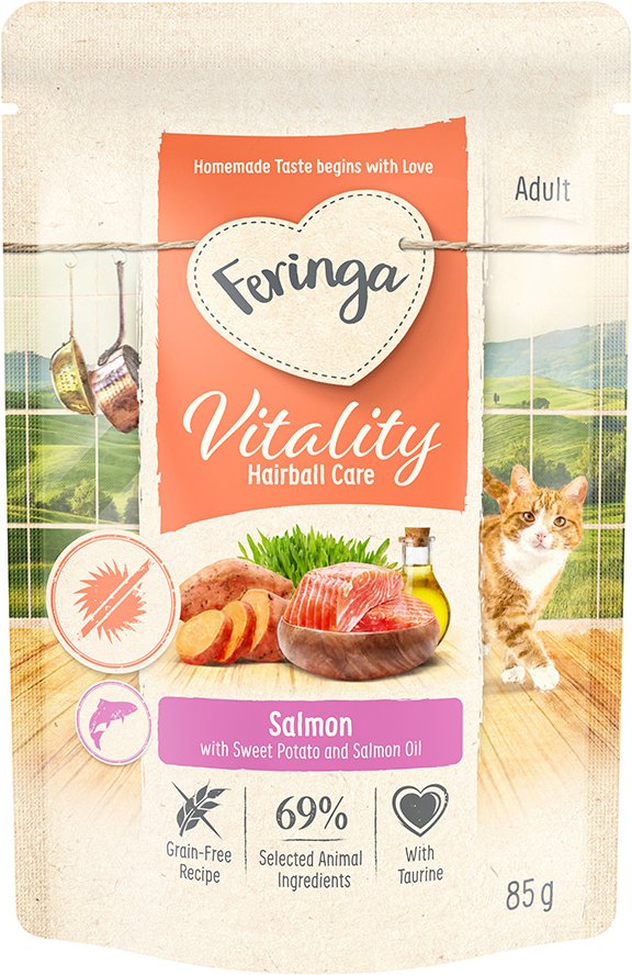Feringa Vitality Hairball Care - Anti-Haarballen-Lachs 12 x 85 g