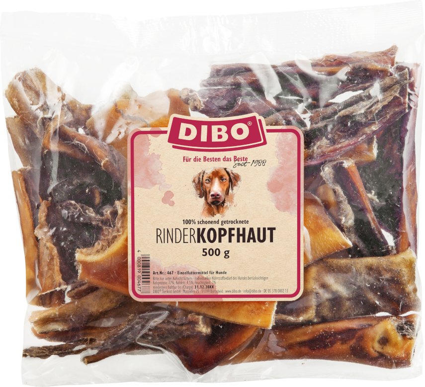 DIBO Rinderkopfhaut - Sparpaket: 2 x 500 g