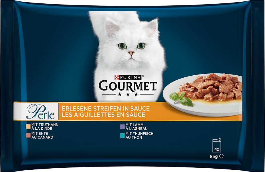 Probierpaket Gourmet Perle 4 x 85 g - Mixpaket 1 (4 Sorten Erlesene Streifen)