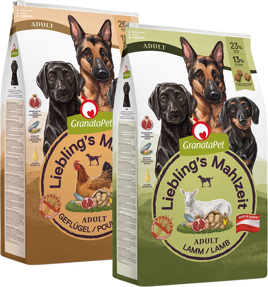 Sparpaket GranataPet Liebling's Mahlzeit 2 x 10 kg - Mix: Adult Geflügel & Adult Lamm