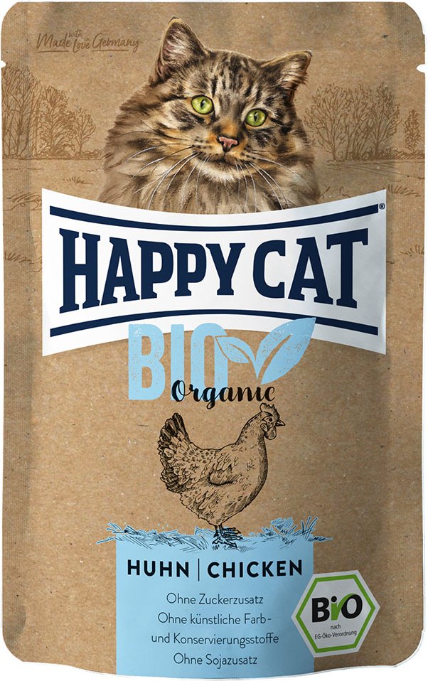 Sparpaket Happy Cat Bio Pouch 24 x 85 g - Bio-Huhn