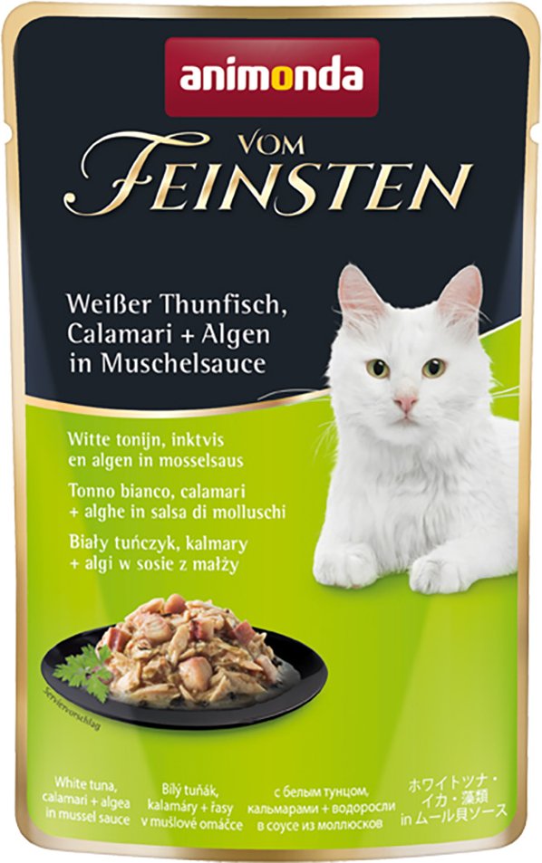 Sparpaket animonda vom Feinsten Pouch 36 x 50 g - weißer Thunfisch, Calamari + Algen in Muschelsauce