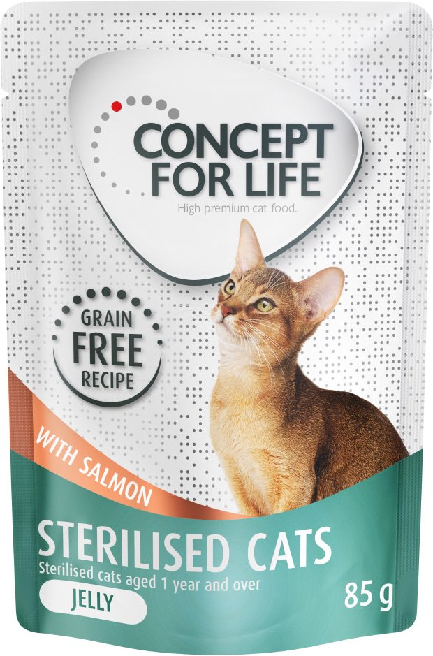 Concept for Life Sterilised Cats mit Lachs getreidefrei - in Gelee - Sparpaket: 24 x 85 g