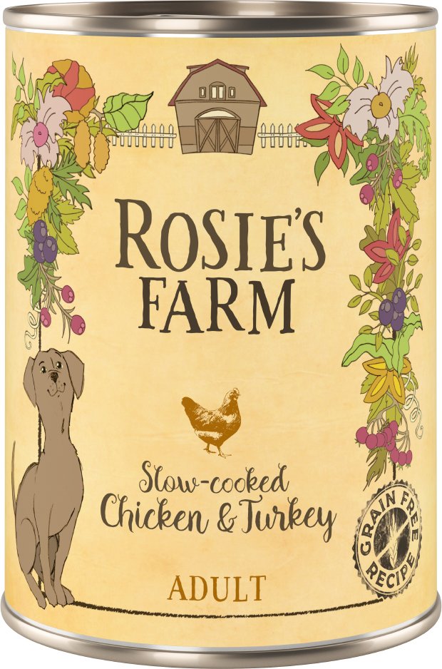 Rosie's Farm Adult 6 x 400 g - Huhn & Truthahn