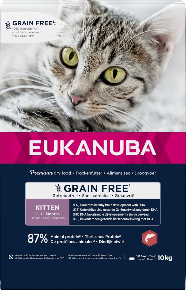 Eukanuba Kitten Grain Free Reich an Lachs - 10 kg