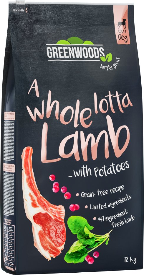 Greenwoods Lamm mit Kartoffeln, Spinat und Cranberries Sparpaket: 2 x 12 kg