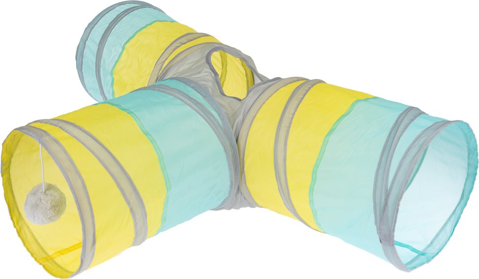 TIAKI Katzentunnel Rakete in T-Form - L 120 x Ø 25 cm
