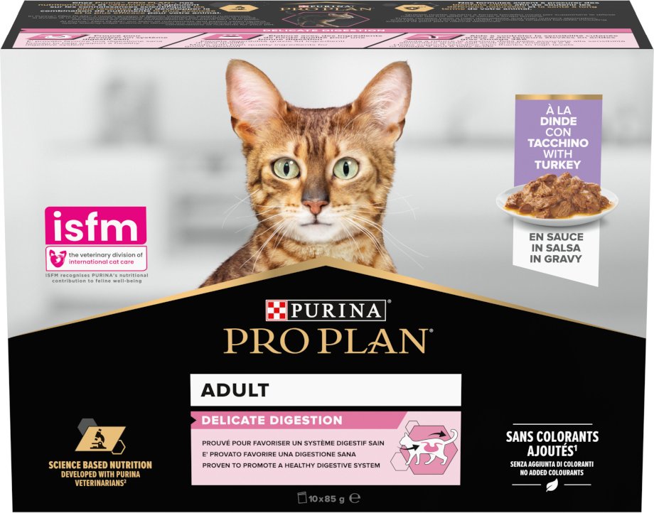 PURINA PRO PLAN Cat Adult Delicate Digestion 10 x 85 g - Truthahn